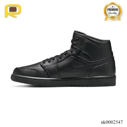 Alternative view of AJ 1 Mid Triple Black Shoes Sneakers – nk0002547