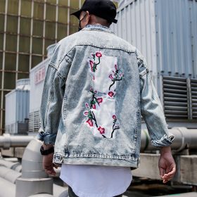 Flower Embroidery Denim Jacket