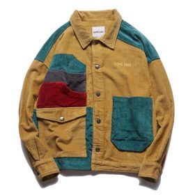 Hip Hop Corduroy Retro Color  Jacket