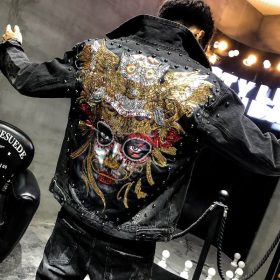 Style Novel Embroidered Rivet Denim Jacket