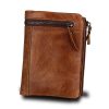 Short Mens Wallet Brown 100% Genuine Leather