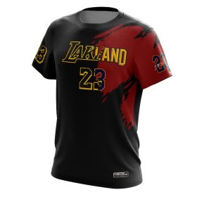 Nike Lakers 23 Black Red Jersey