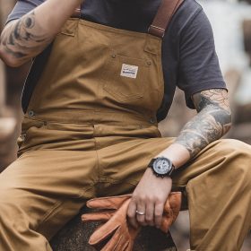 Classic Vintage Bib Overalls - Khaki / Brown