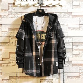 Trav x Flannel Fleece Jacket - Black/ White