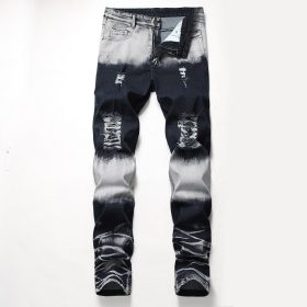 Ombre Ripped Skinny Jeans - Medium Wash