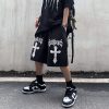 Trav x Ins Cross Shorts Pants - Dark Gray/ Black