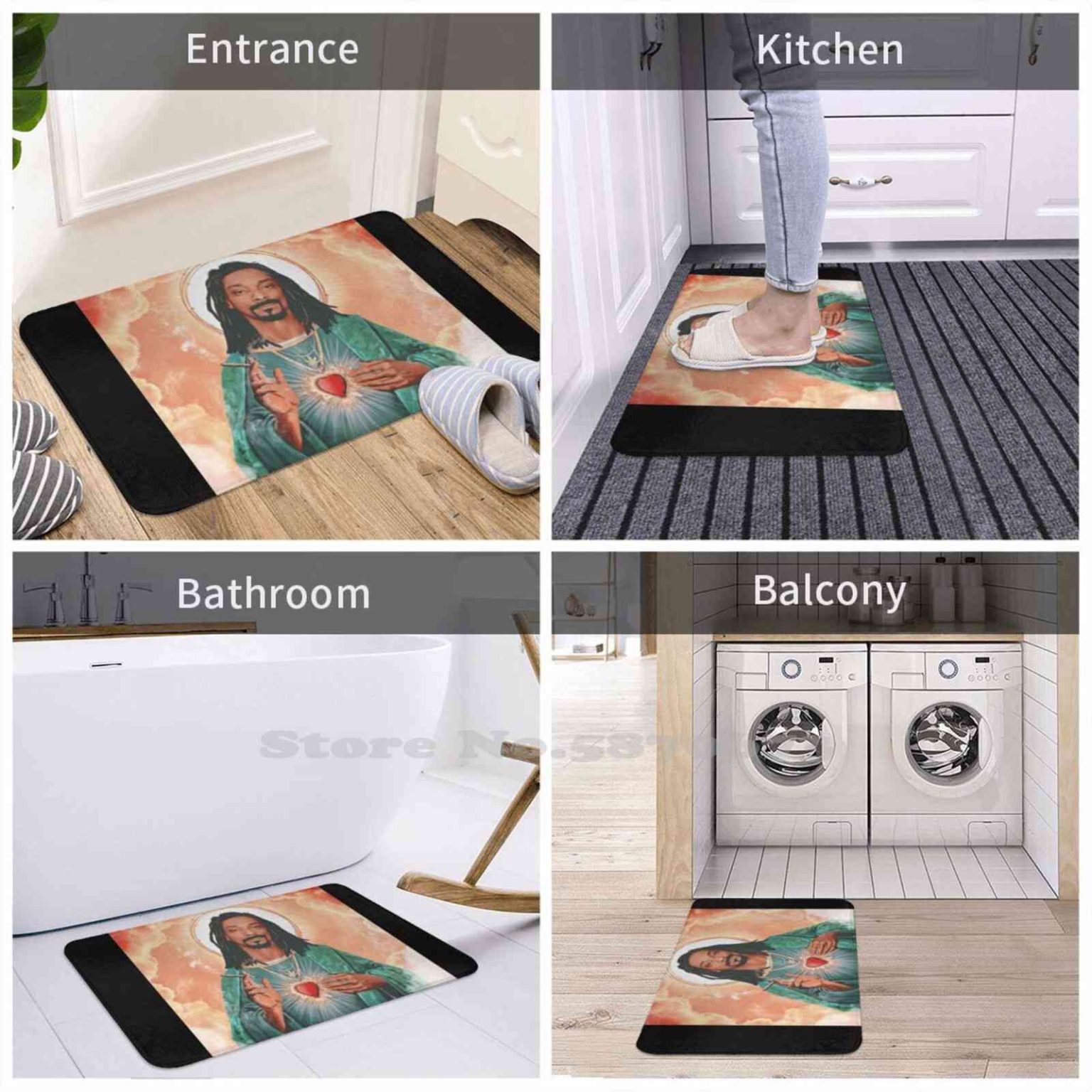 Snoop Dog Weed Dog Hiphop 3D Household Goods Mat Rug Carpet - Image 4