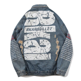 High Street Letter Printing Denim Jacket