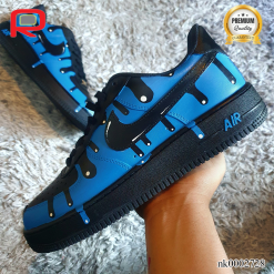 AF 1 Blue Drip Custom Shoes Sneakers - custom shoes paint