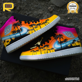 AJ 1 Tropical Summer Custom Shoes Sneakers - nk0002725
