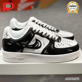 AF 1 Black White Cartoon Custom Shoes Sneakers - nk0002679