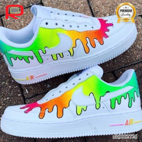 AF 1 Neon Drip Custom Shoes Sneakers - nk0002726