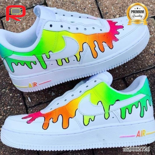 AF 1 Neon Drip Custom Shoes Sneakers - custom shoes near me