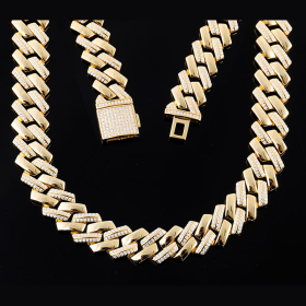 S925 Moissanite Cuban Link Chain Bracelet 12mm -1