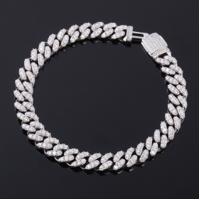 S925 Moissanite Cuban Link Chain Bracelet 6mm