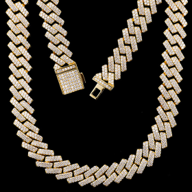 S925 Moissanite Cuban Link Chain Bracelet 12mm -2