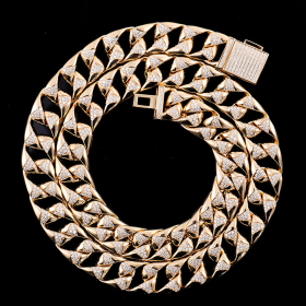 S925 Moissanite Cuban Link Chain Bracelet 12mm -3