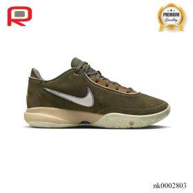 LeBron 20 Olive Suede Shoes Sneakers - nk0002803