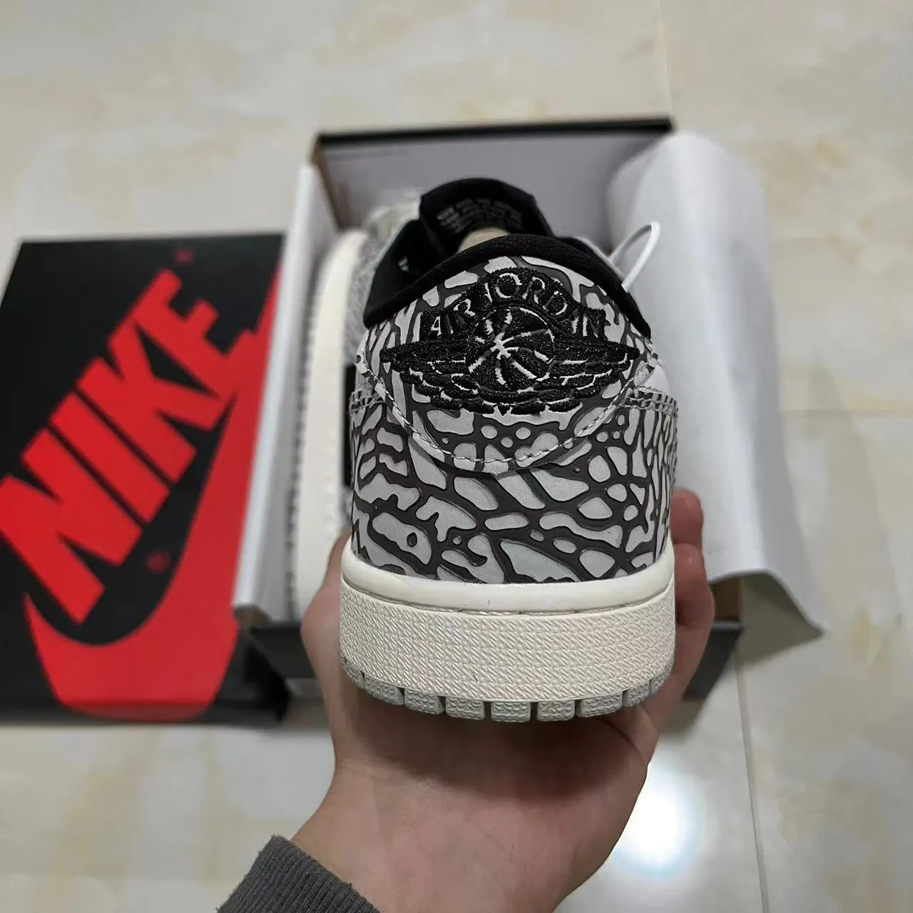 AJ 1 Low OG Black Cement Elephant Shoes Sneakers – nk0002832 - Image 9