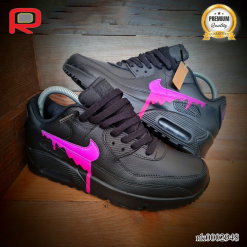 AM 90 Neon Purple-Pink Drip Custom Shoes Sneakers - custom shoes design