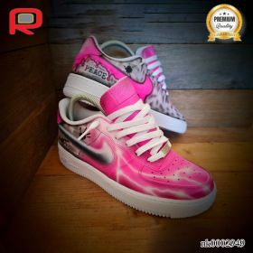 AF 1 Pink Brick Art Custom Shoes Sneakers - nk0002949