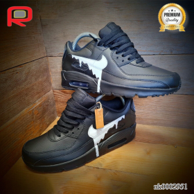 AM 90 White Drip Painted Custom Shoes Sneakers - nk0002951