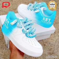 AF1 Sky Blue Art Custom Shoes Sneakers - custom shoes paint