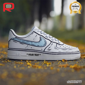 AF 1 Bule Spray Painting Cartoon Custom Shoes Sneakers - nk0002977