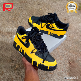 AF 1 Black And Yellow Drip Custom Shoes Sneakers - nk0003013