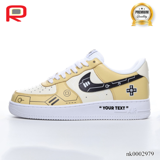 AF 1 07 Low PS5 Buttons Yellow White Beige Custom Shoes Sneakers - custom shoes design