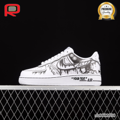 AF 1 07 Low White Black ASCE Custom Shoes Sneakers - painted custom shoes