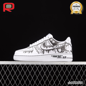 AF 1 07 Low White Black ASCE Custom Shoes Sneakers - nk0002980
