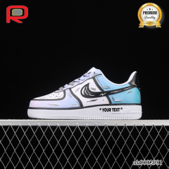 AF 1 Low White Purple Blue Art Custom Shoes Sneakers - custom shoes paint