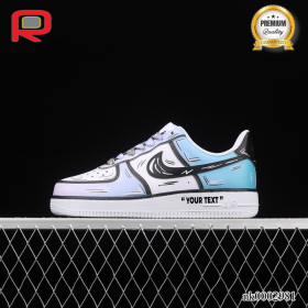 AF 1 Low White Purple Blue Art Custom Shoes Sneakers - nk0002981