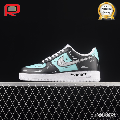 AF 1 07 Low Black White Blue Grey Custom Shoes Sneakers - custom shoes near me