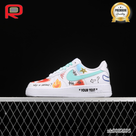 AF 1 07 Low WsoS? White Sky Blue Red Custom Shoes Sneakers - nk0002995