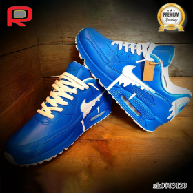AM 90 Classic Drip-Blue Custom Shoes Sneakers - nk0003120
