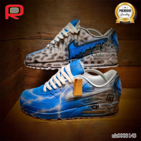AM 90 Blue Brick Art Custom Shoes Sneakers - nk0003143