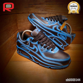 AM 90 Neon Blue Cartoon Custom Shoes Sneakers - nk0003144