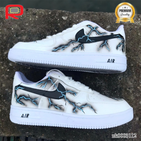 AF 1 Black Lighting Custom Shoes Sneakers - nk0003112