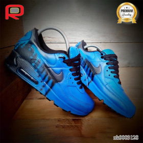 AM 90 Black Fade-Blue Custom Shoes Sneakers - nk0003128