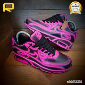 AM 90 Neon Pink Cartoon Custom Shoes Sneakers - nk0003293