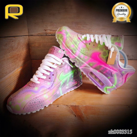 AM 90 Pink-Purple Graffiti Custom Shoes Sneakers - nk0003315