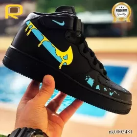 AF 1 Mid Yellow Drip Custom Shoes Sneakers - nk0003481