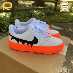 Court Vision Low Black Drip Custom Shoes Sneakers - nk0003467