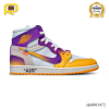 AJ 1 Retro High Off-White Canary L.A Lakers Edition Custom Shoes Sneakers - nk0003472