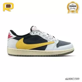 AJ 1 Low x Travis Scott Black & Yellow Shoes Sneakers - nk0003589