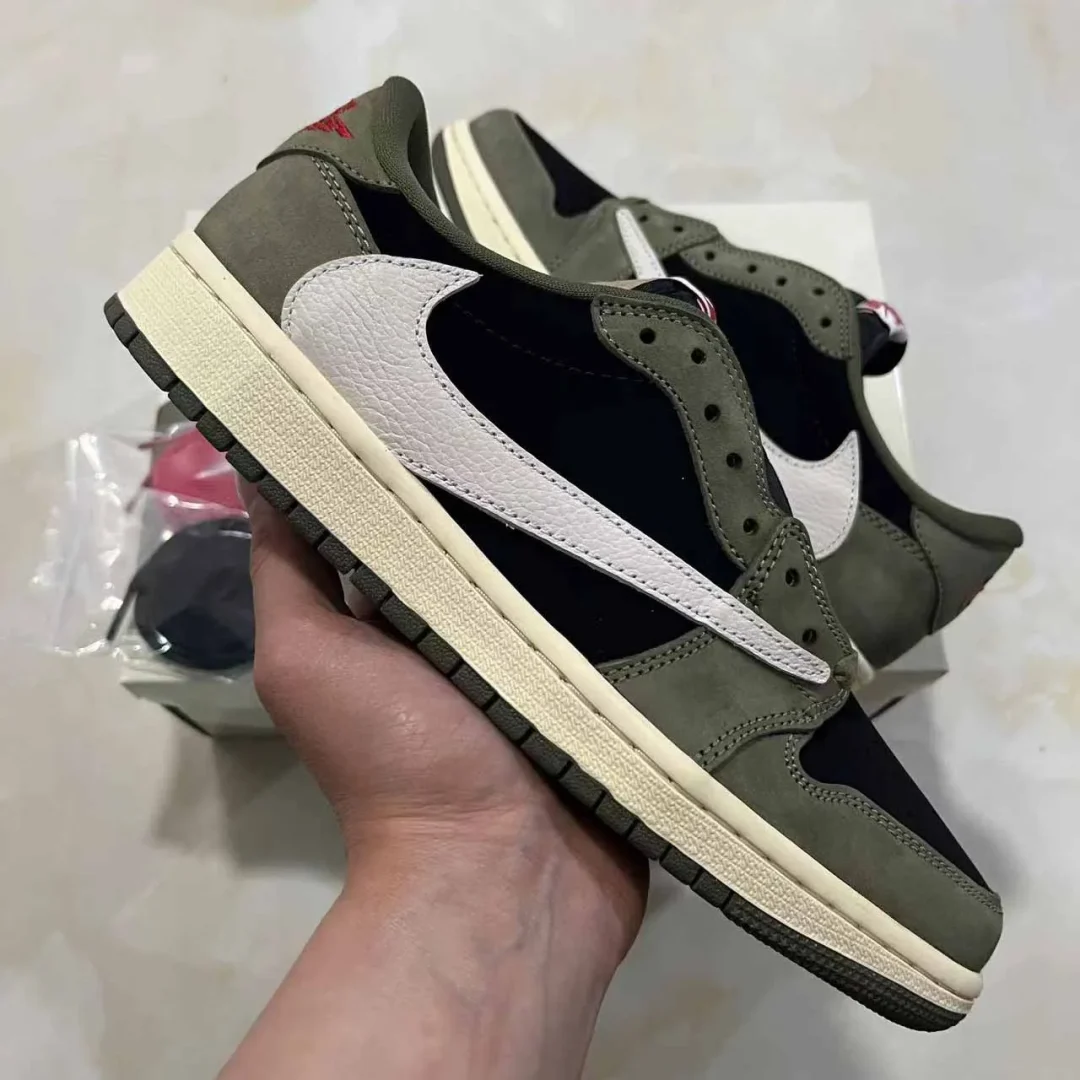 AJ 1 Low OG x Travis Scott Black Olive Shoes Sneakers - nk0003548 - Image 7