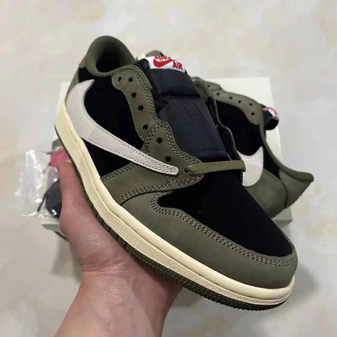 AJ 1 Low OG x Travis Scott Black Olive Shoes Sneakers - nk0003548 - Image 8