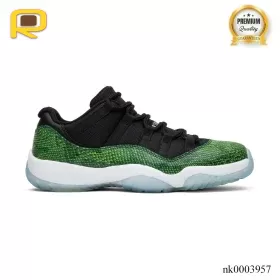 AJ 11 Low Green Snakeskin Shoes Sneakers - nk0003957